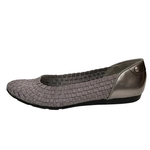 Anne Klein Sport Aonya Women's Silver Metallic Elastic Woven Ballet Flats Size 7 - Picture 3 of 7